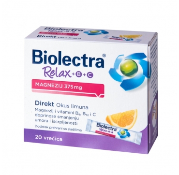 Hermes Biolectra Relax Magnezij 375mg + B + C Direkt 20 kom