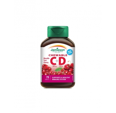 Jamieson Vitamin C 500 mg i D3 500 IU tablete za žvakanje 30 kom