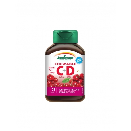 Jamieson Vitamin C 500 mg i D3 500 IU tablete za žvakanje 30 kom