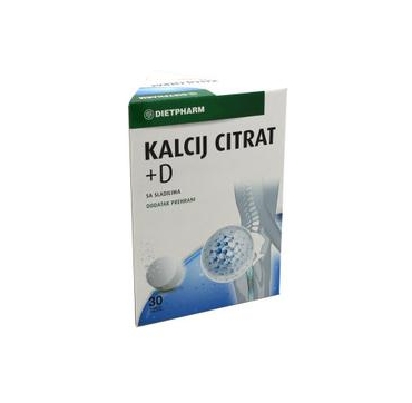DIETPHARM KALCIJ CITRAT + D 30 ŠUMEĆIH TABLETA