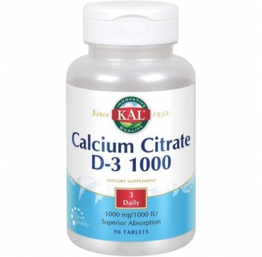 KAL CALCIUM CITRATE D3 1000MG/25 MCG