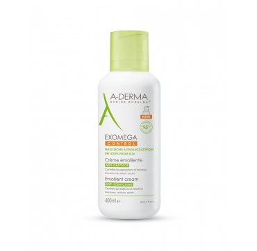 A-DERMA EXOMEGA CONTROL EMOLIJENTNA KREMA 400 ml dvije bočice na slici