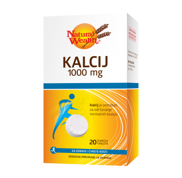 NW KALCIJ 1000MG ŠUMEĆE TABLETE 20 KOM