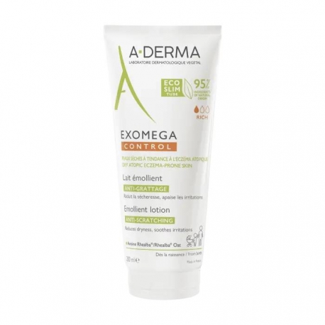  A-derma Exomega Control Mlijeko 200 ml žena nanosi mlijeko na tijelo