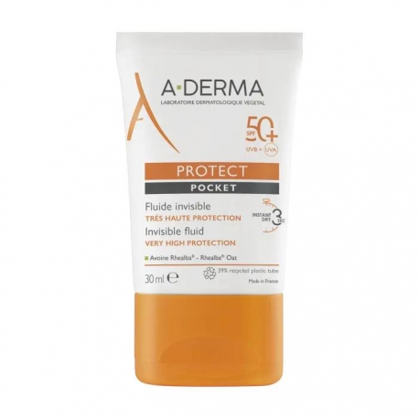 A-derma Protect Pocket Nevidljivi fluid SPF50+  30 ml džepno pakiranje  u ženskoj torbici