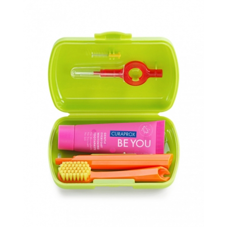 Curaprox Putni set Narančasti Zeleni narančasta sklopiva četkica