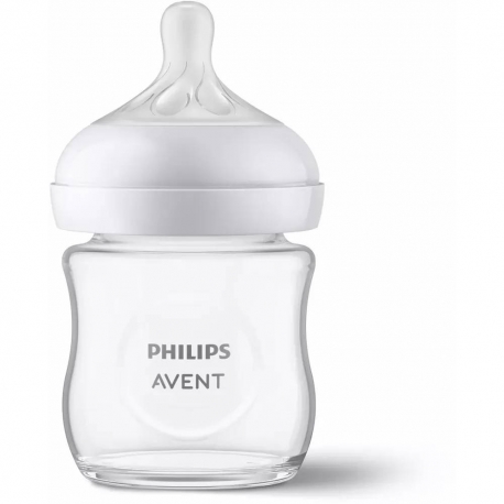 Avent Natural Response staklena bočica za bebe 120 ml  napunjena s mlijekom