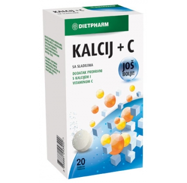KALCIJ+C ŠUMEĆE TABLETE 20 KOM DIETPHARM
