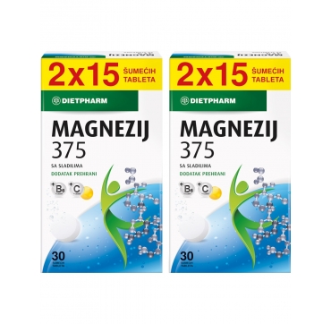 Dietpharm Magnezij 375 šumeće tablete 1+1 Promo pakiranje 30 kom
