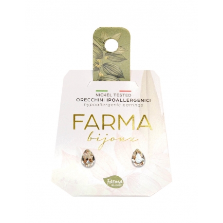 Farma Bijoux Hipoalergene naušnice Crystal Drop, 6 mm